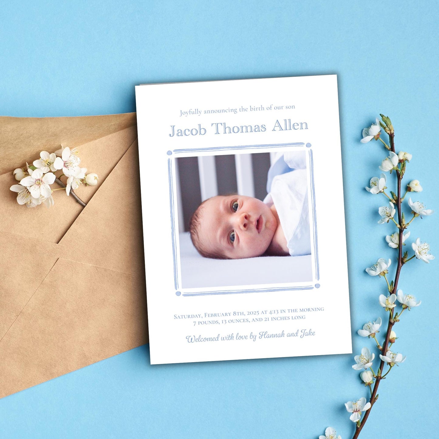 a card with a picture of a baby on it