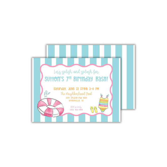 Pool Party Invitation - Pink