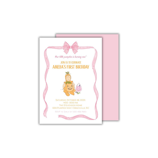 Pumpkin Invitation - Pink