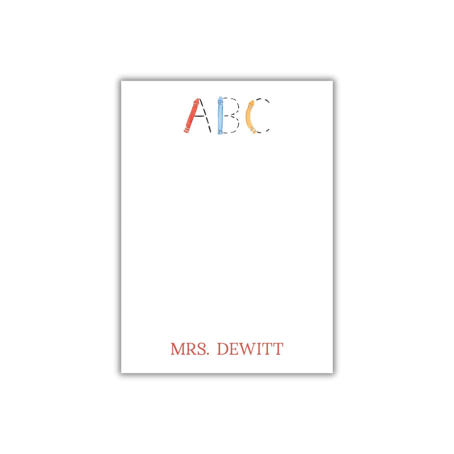 The image is a plain white paper with the letters "ABC" printed on it.