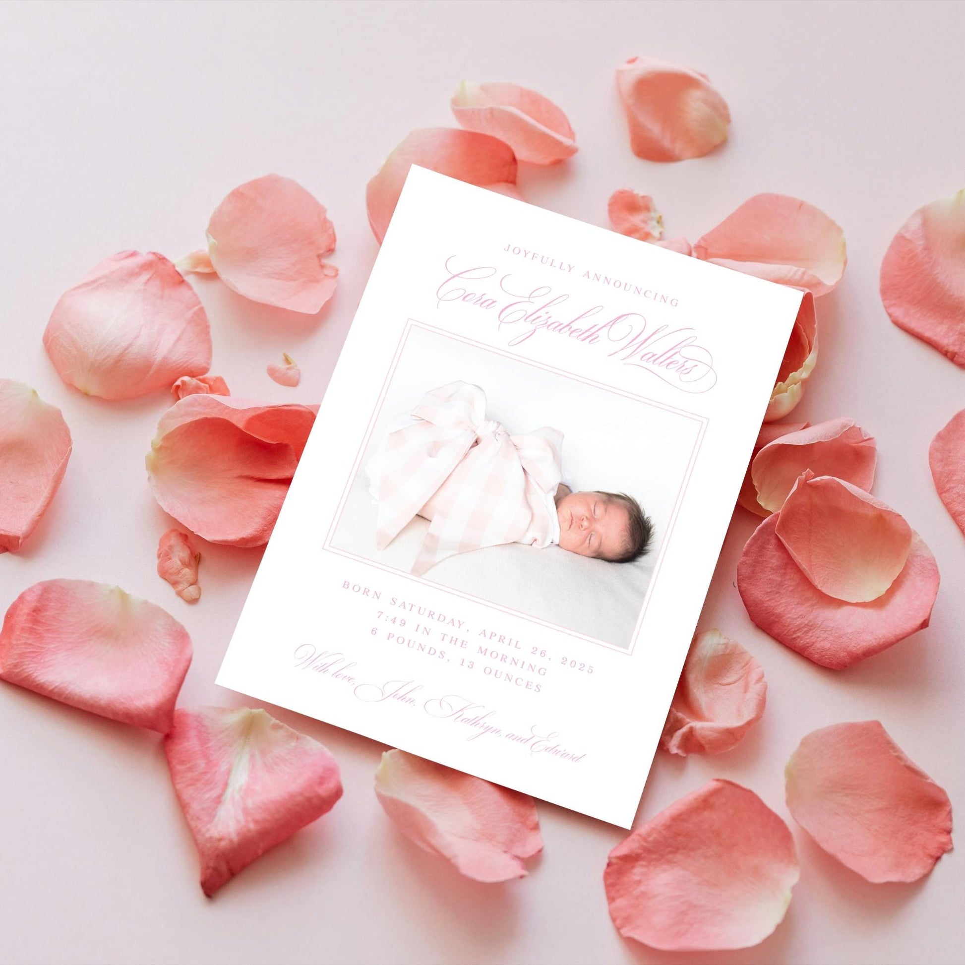 a card with a picture of a baby on it