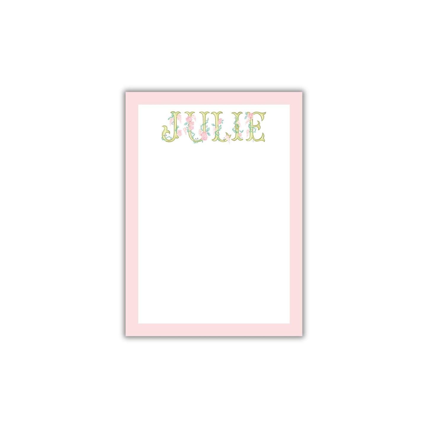 Floral Name Notepad - Pink
