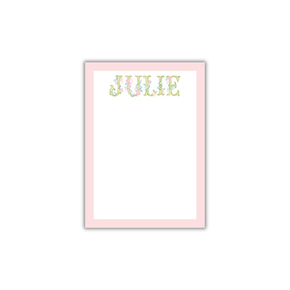 Floral Name Notepad - Pink