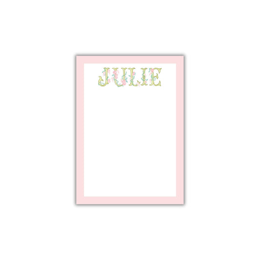Floral Name Notepad - Pink