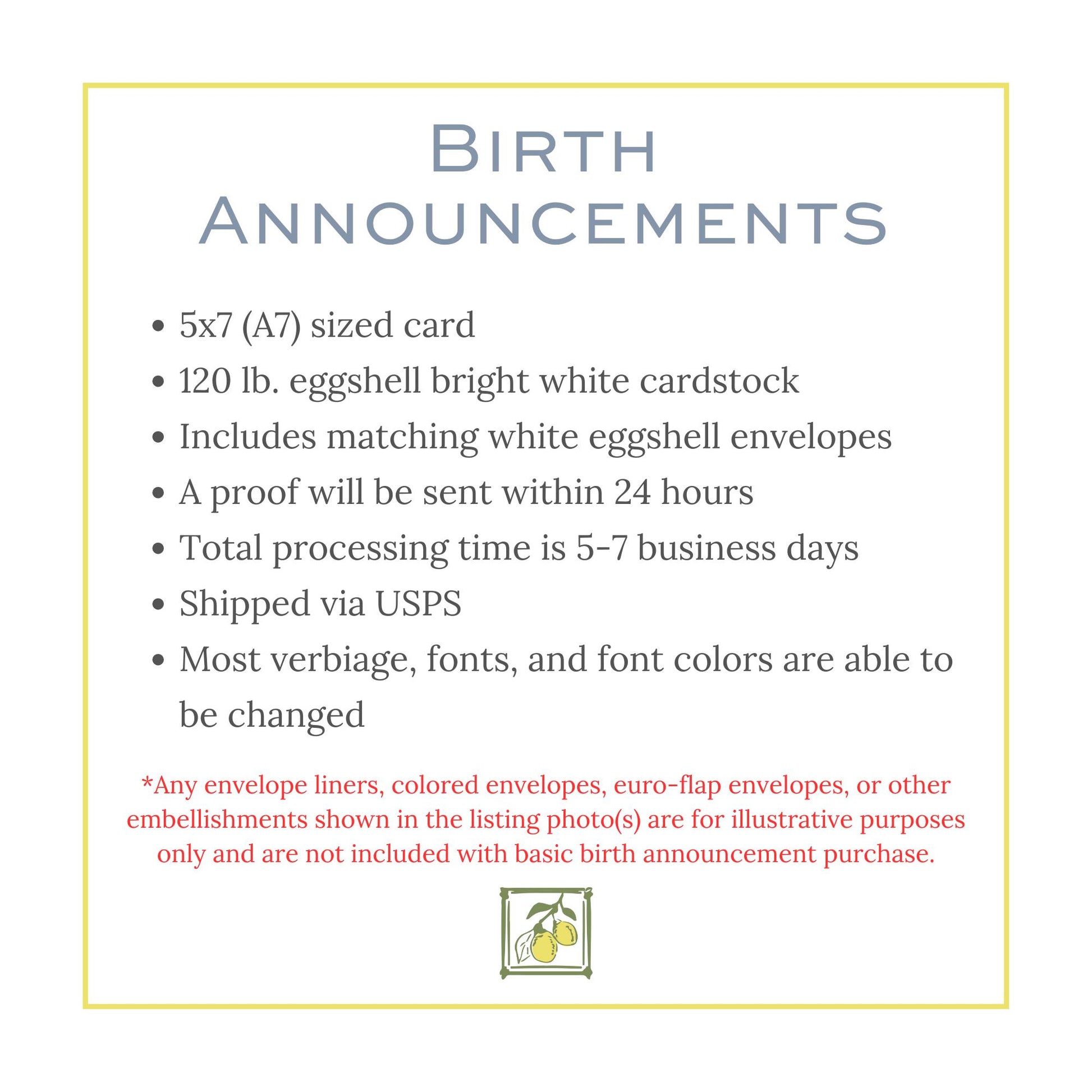 the birth announcement for birth announcements