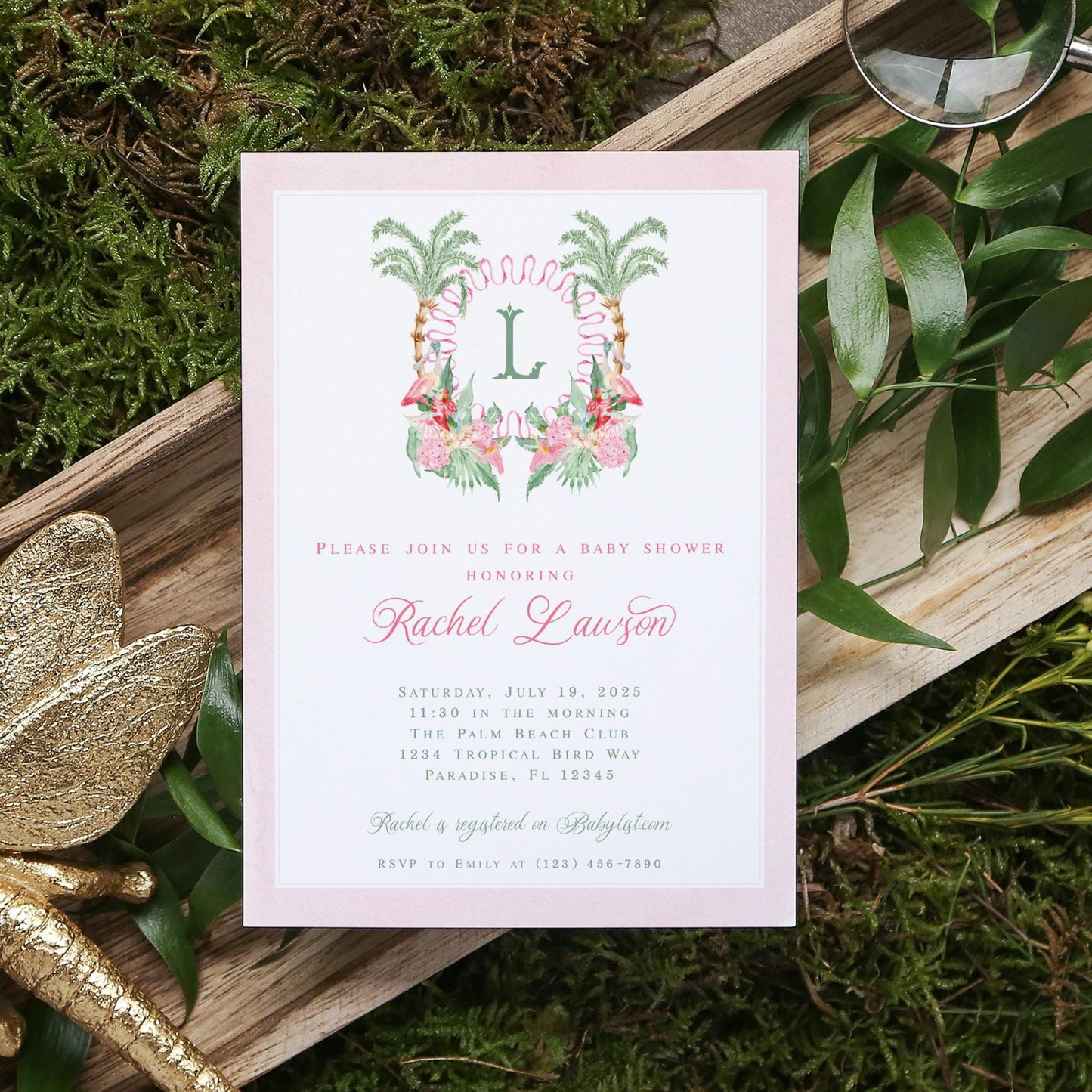 Palm Paradise Baby Shower Invitation