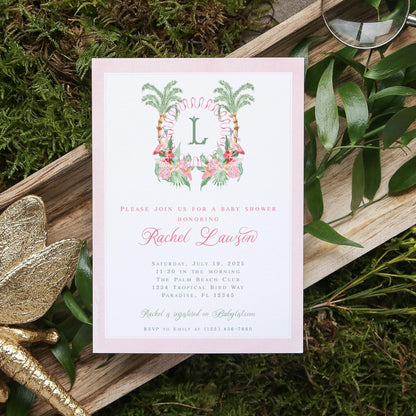 Palm Paradise Baby Shower Invitation