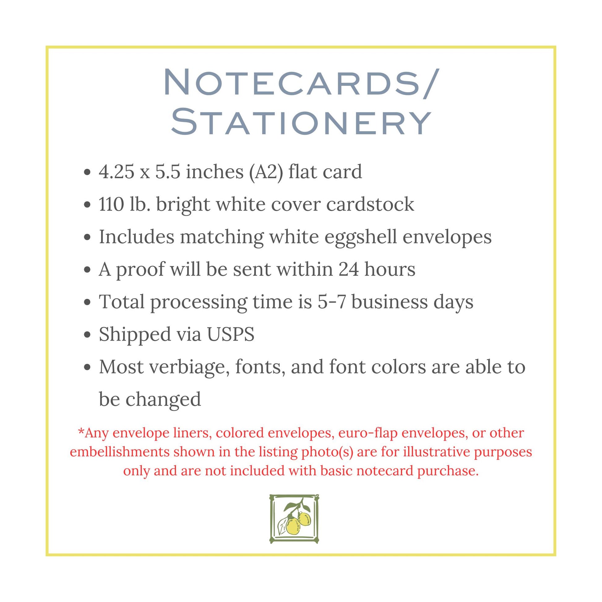 4.25 x 5.5 inches (A2) flat card