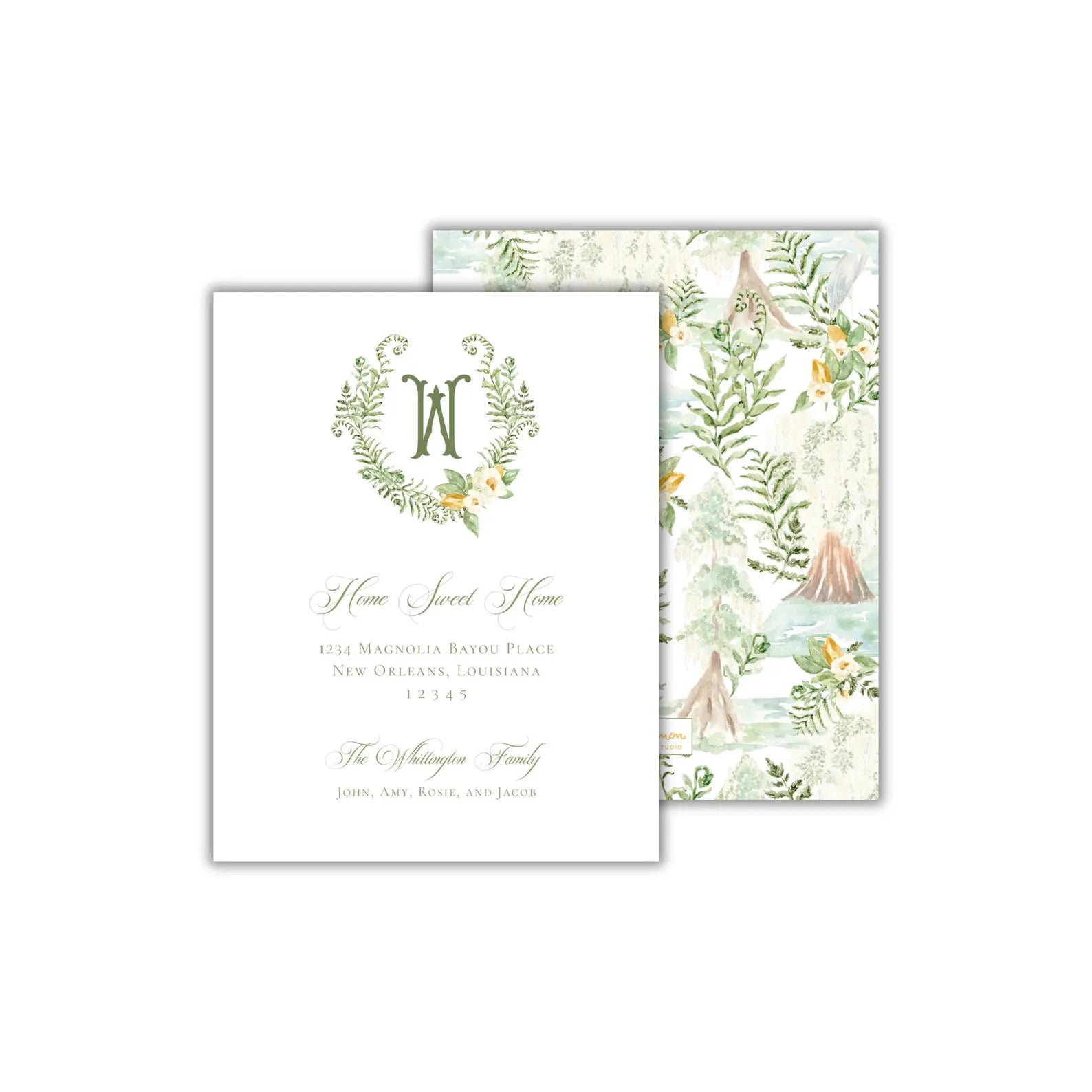 a wedding card with a floral design on it