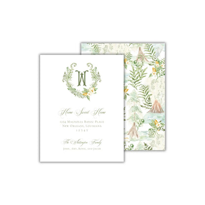 a wedding card with a floral design on it