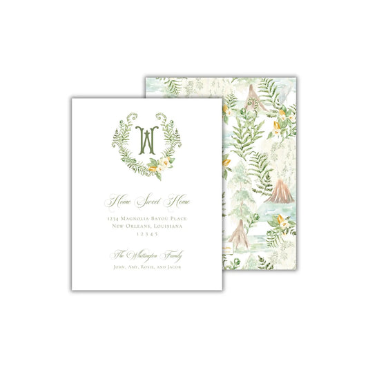 a wedding card with a floral design on it