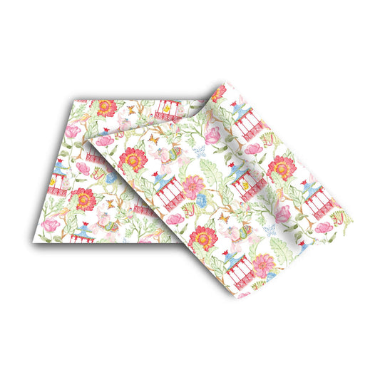 two pieces of wrapping paper on a white background