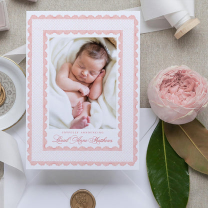 Lattice Birth Announcement - Pink