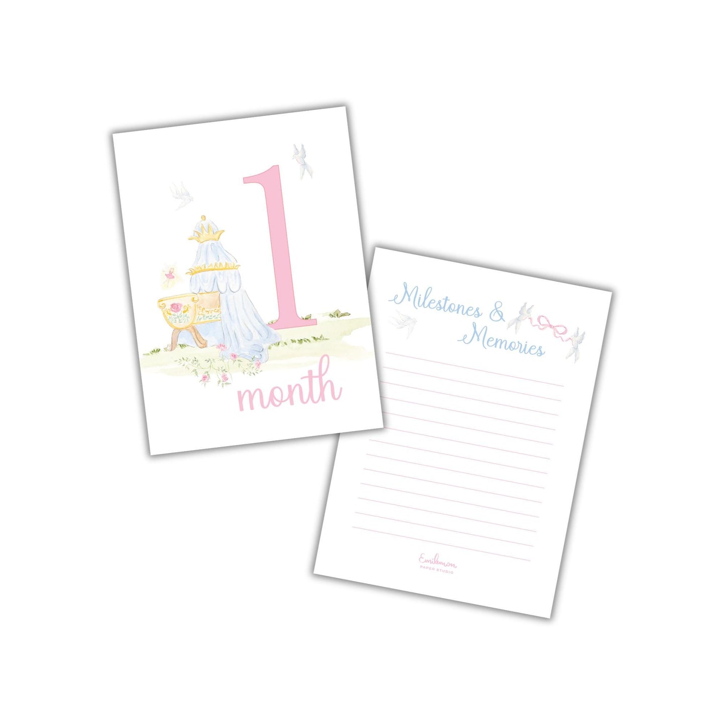 Watercolor Fairy Tale Milestone Cards