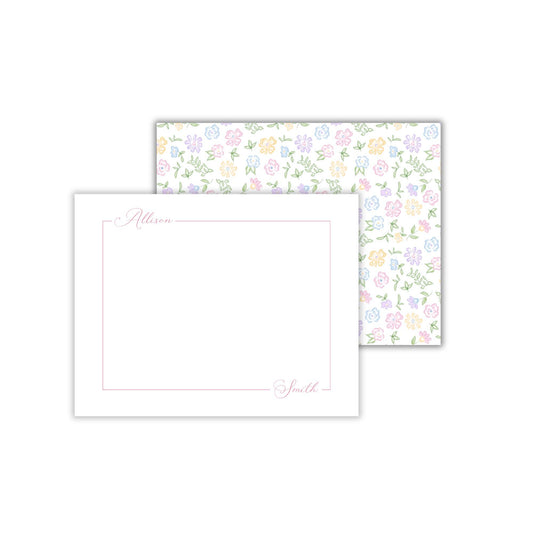 Floral Name Notecards