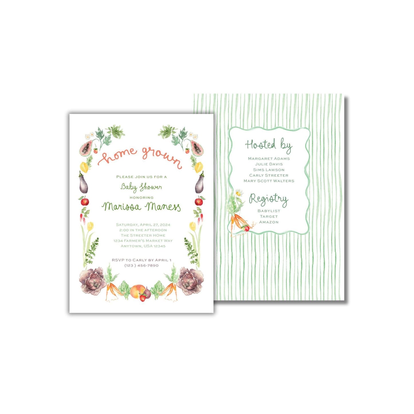 Home Grown Baby Shower Invitation