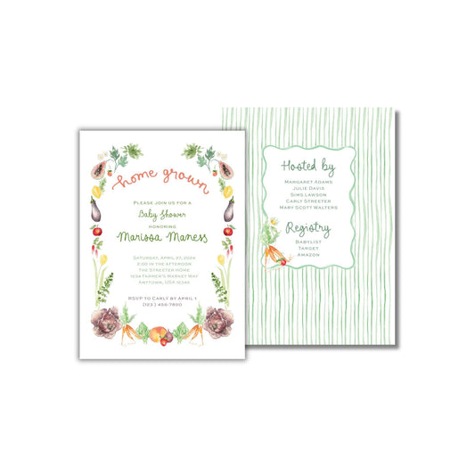 Home Grown Baby Shower Invitation