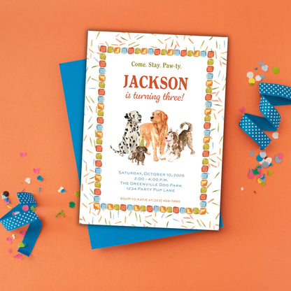 Puppy Kisses Birthday Invitation