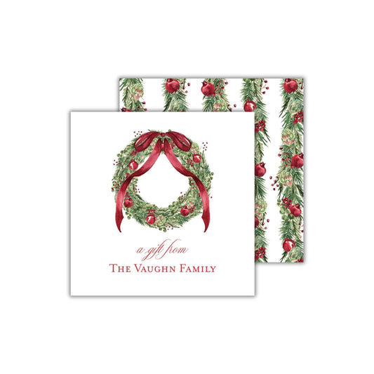 Pomegranate Wreath Christmas Tags
