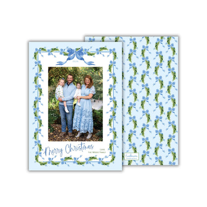 Blue Ribbon Christmas Card