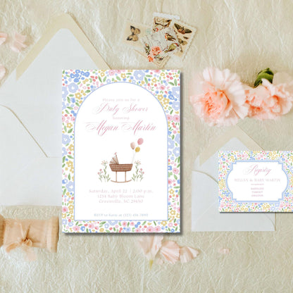 Ditsy Floral Baby Shower Invitations