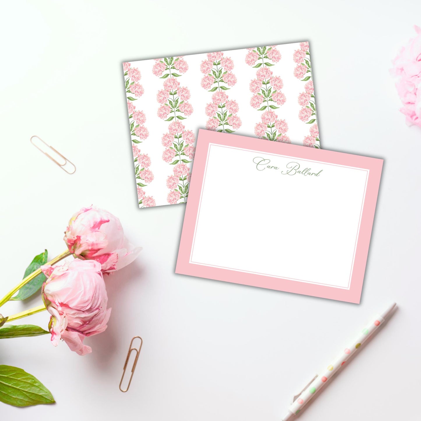 Pink Hydrangea Notecards