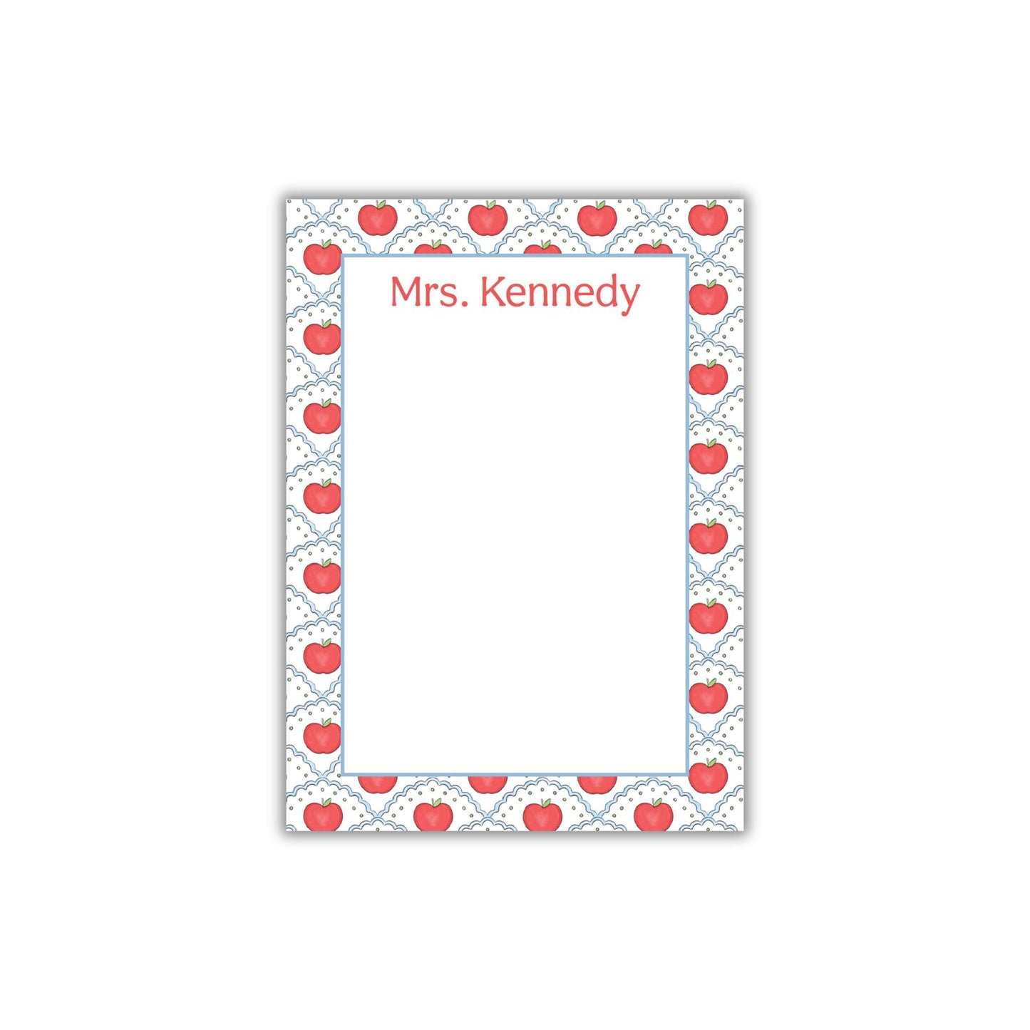 Scalloped Apple Teacher Notepad