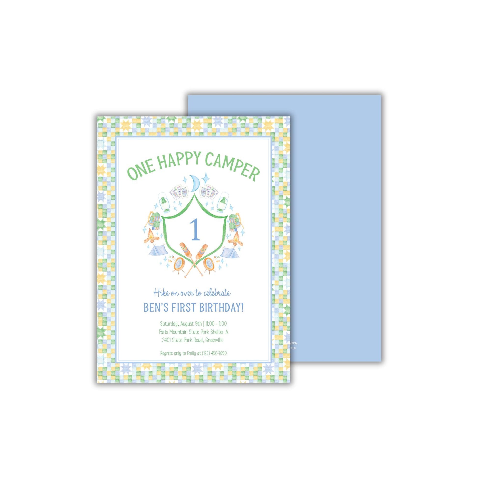 a birthday card with a picture of a baby's first birthday