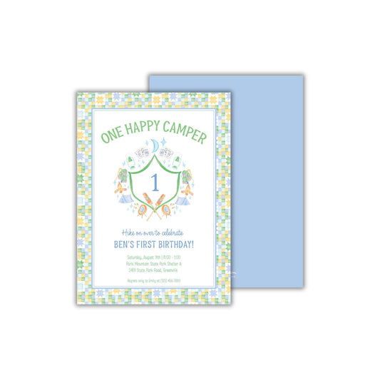 a birthday card with a picture of a baby's first birthday