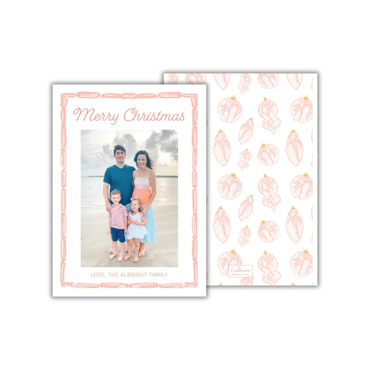 Pink Seashell Christmas Card