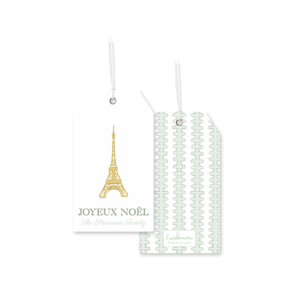 Eiffel Tower Christmas Tags