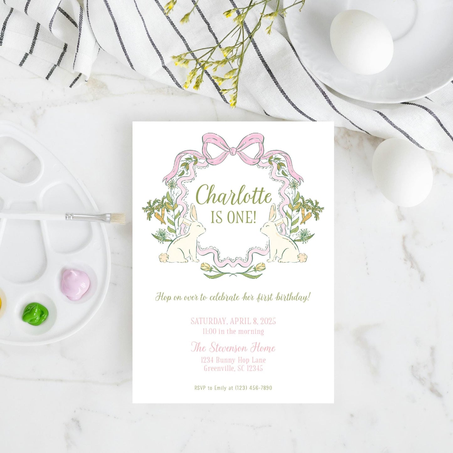 Somebunny is One Invitation - Pink