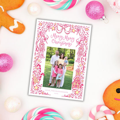 Candy Christmas Card - Red/Pink
