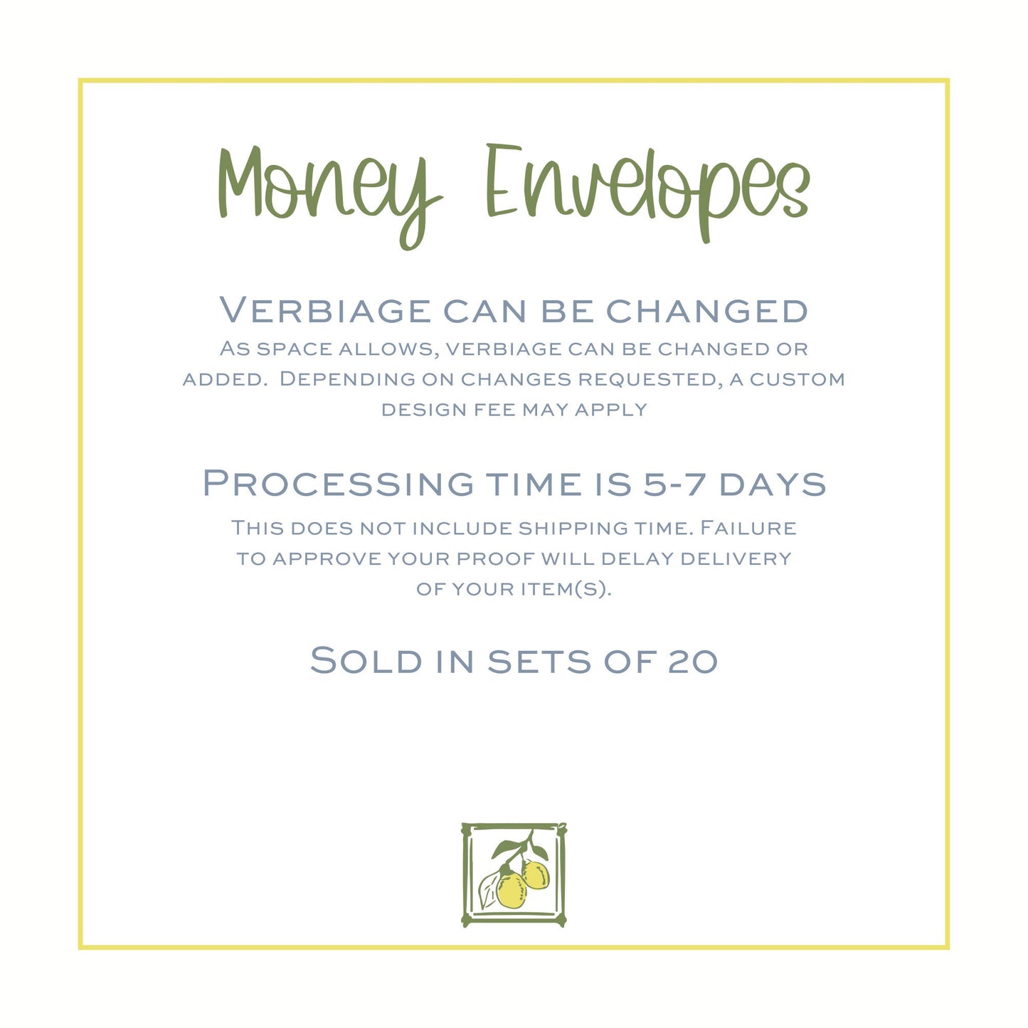 ABCs Money Envelopes