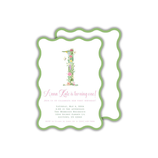 Floral One Invitation
