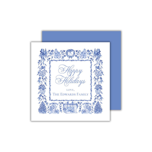 Blue Toile Christmas Tags