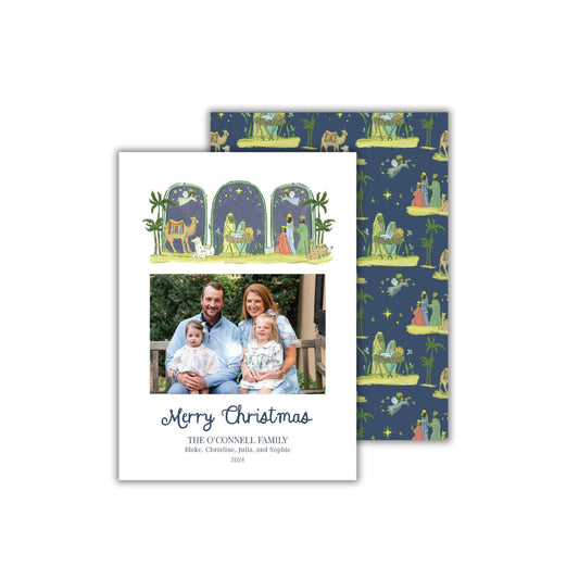 Navy Nativity Christmas Card
