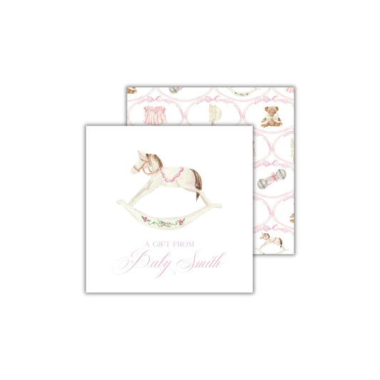 Rocking Horse Enclosure Cards - Pink