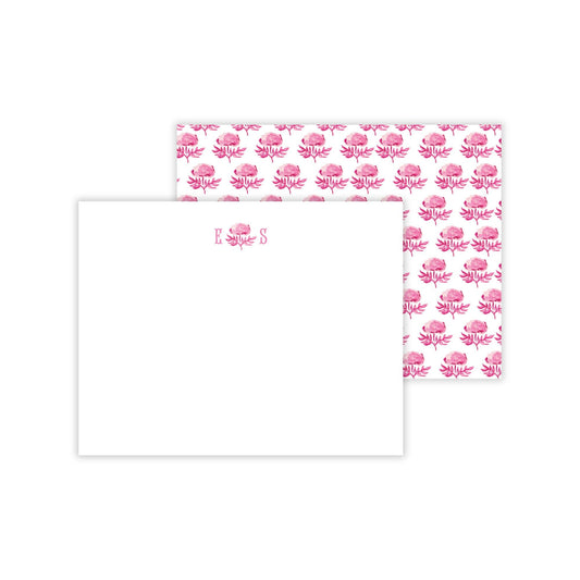 Pink Block Print Notecards