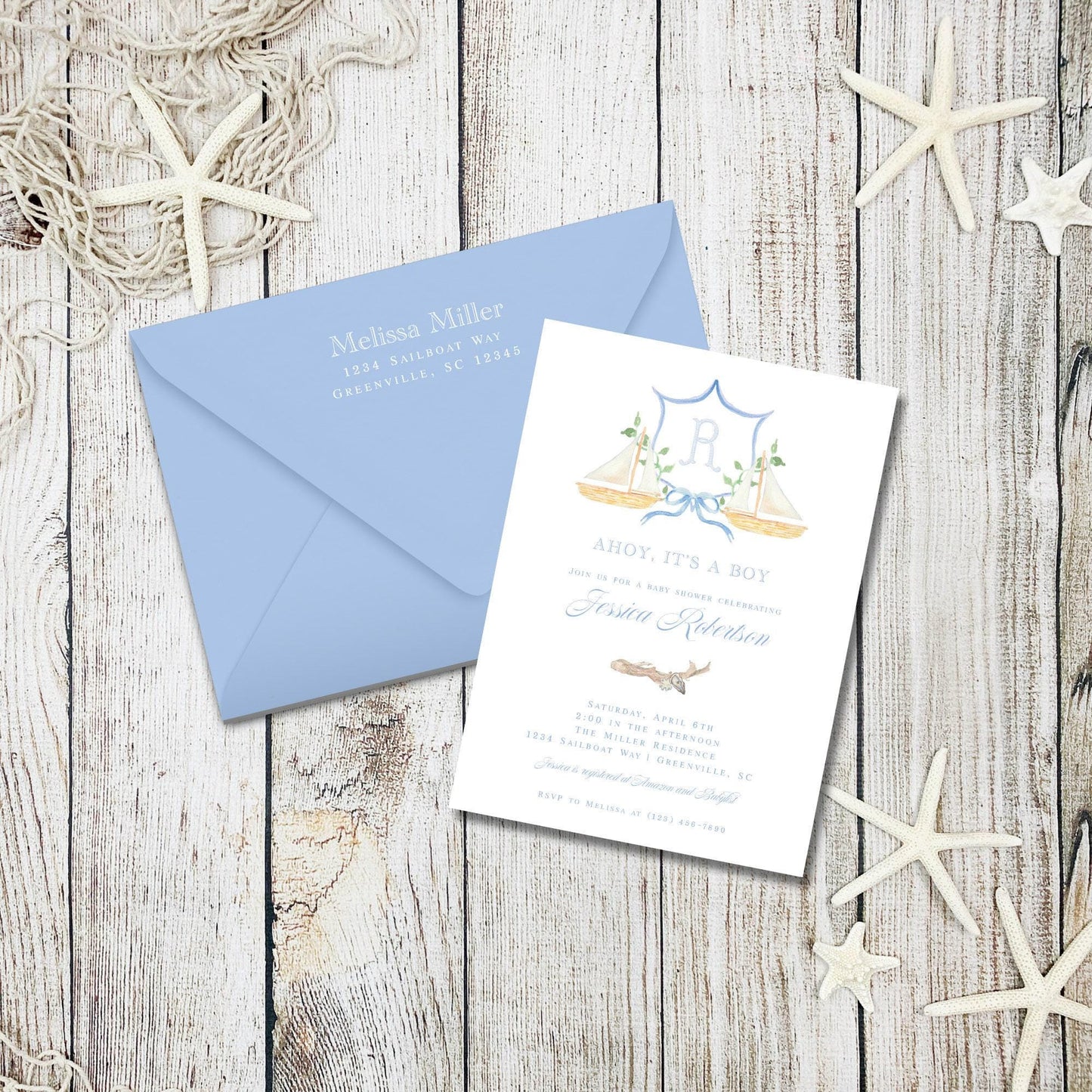 Ahoy It's a Boy Baby Shower Invitation
