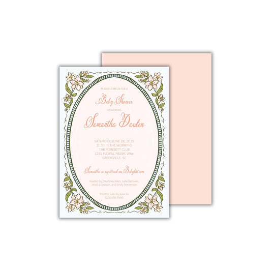 Vintage Frame Baby Shower Invitation