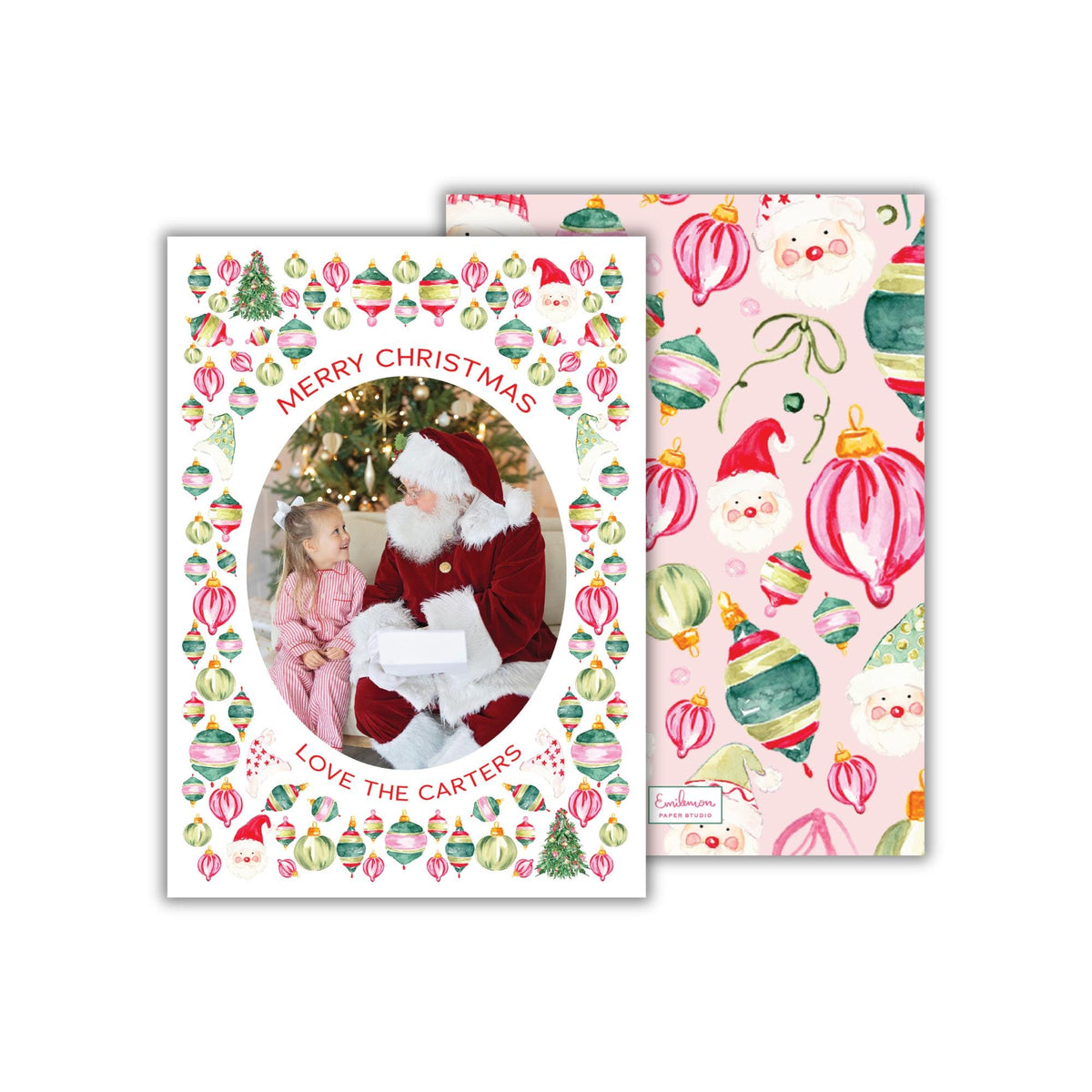 Oval Ornament Christmas Card