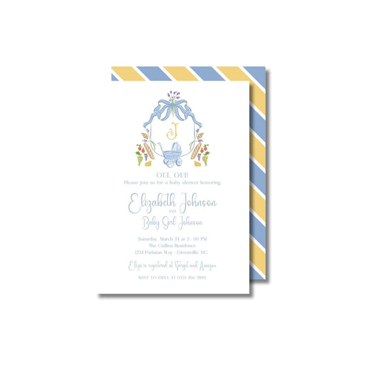 Paris Picnic Baby Shower Invitation