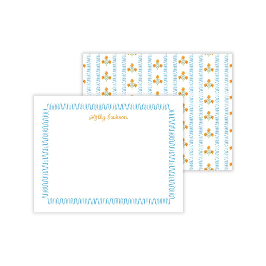 Orange Block Print Notecards