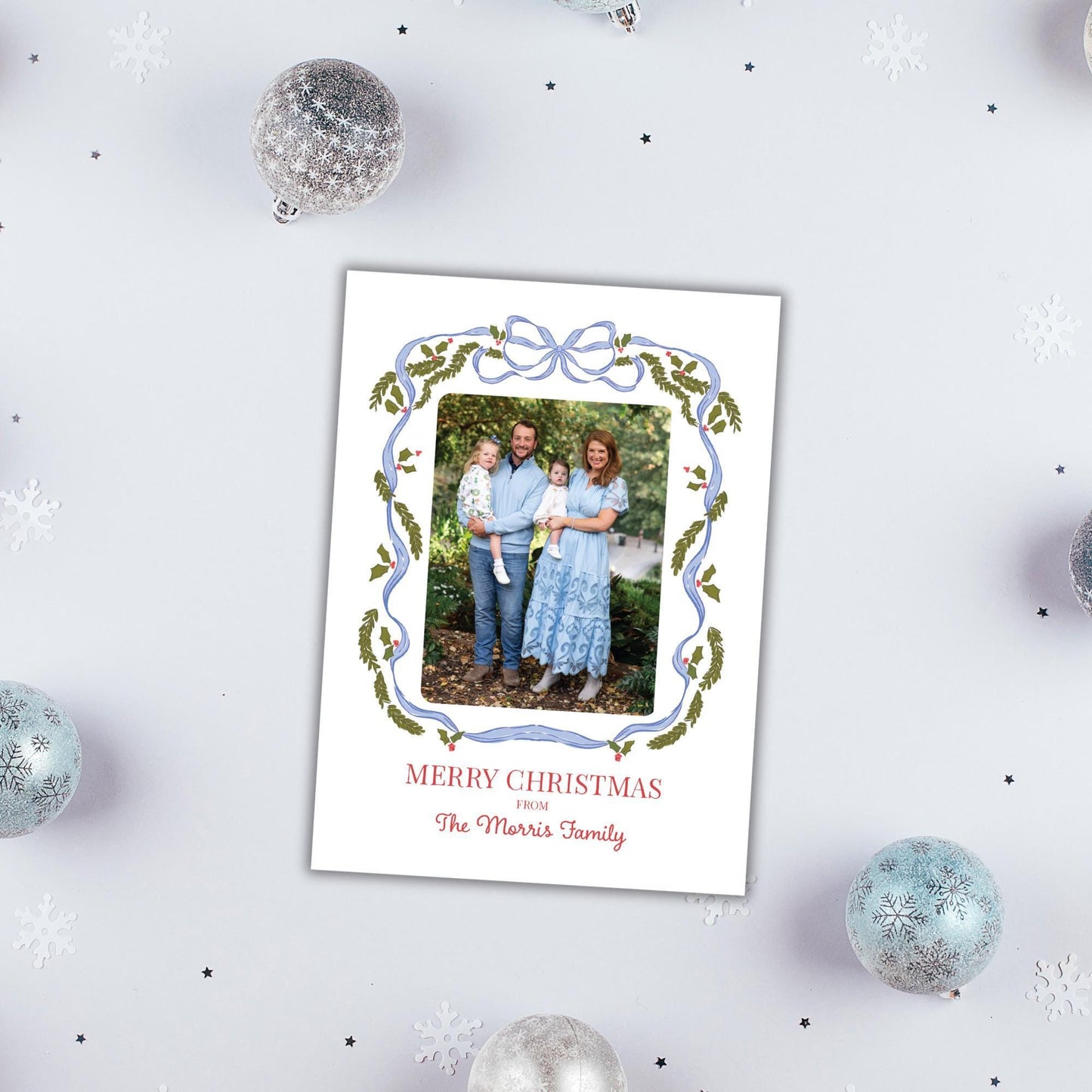 Virginia Vines Christmas Card - Blue