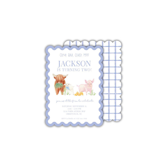 Barnyard Invitation - Blue