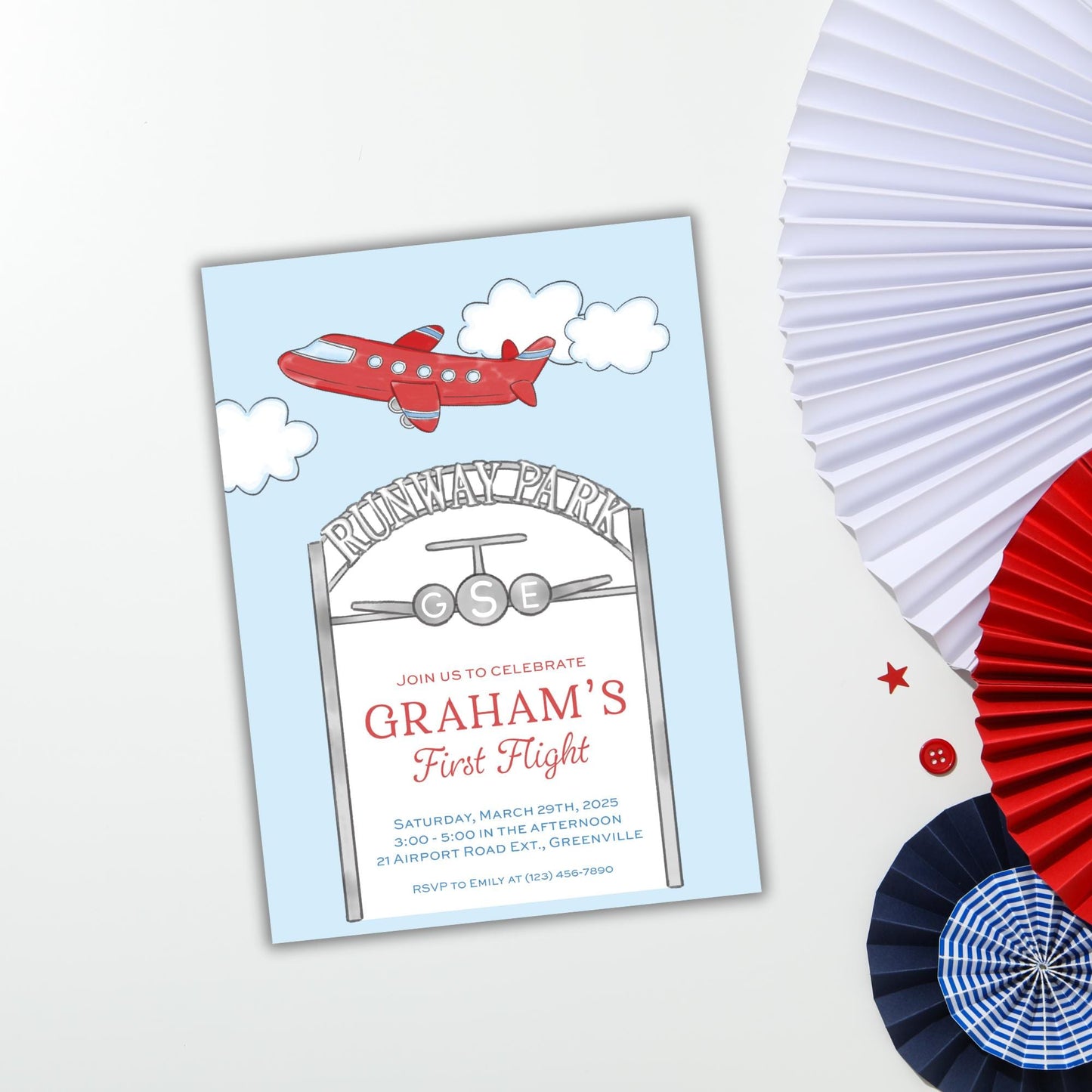 Airport Birthday Invitation