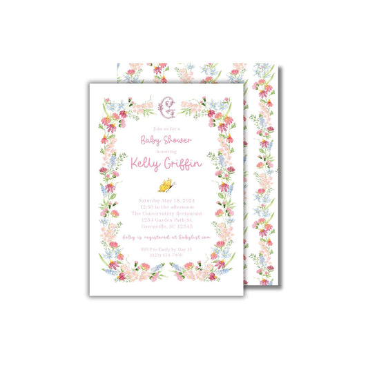 Mountain Wildflower Baby Shower Invitation