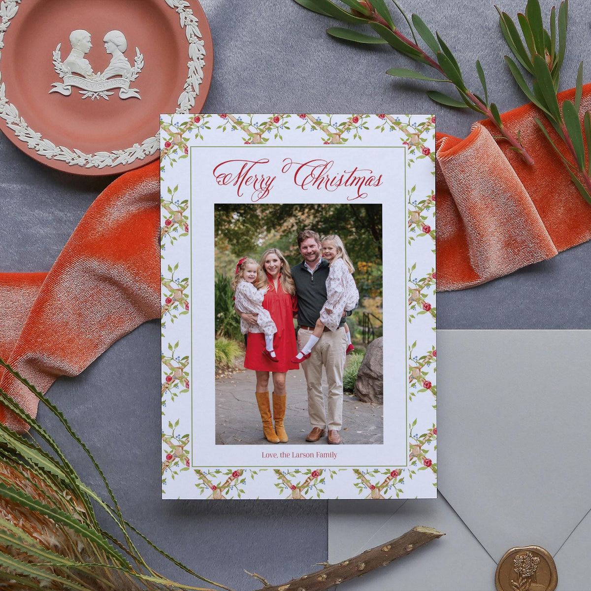 Rose Trellis Christmas Card