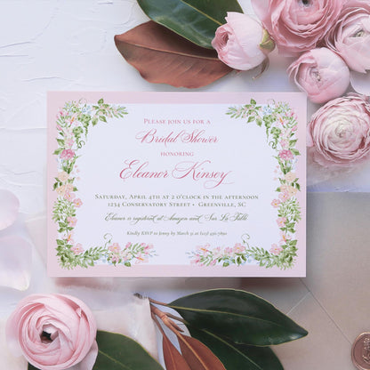 Garden Floral Bridal Shower Invitation
